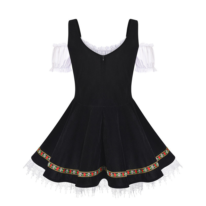 Traditional Bavarian Dirndl Dress Off-Shoulder Festival Costume